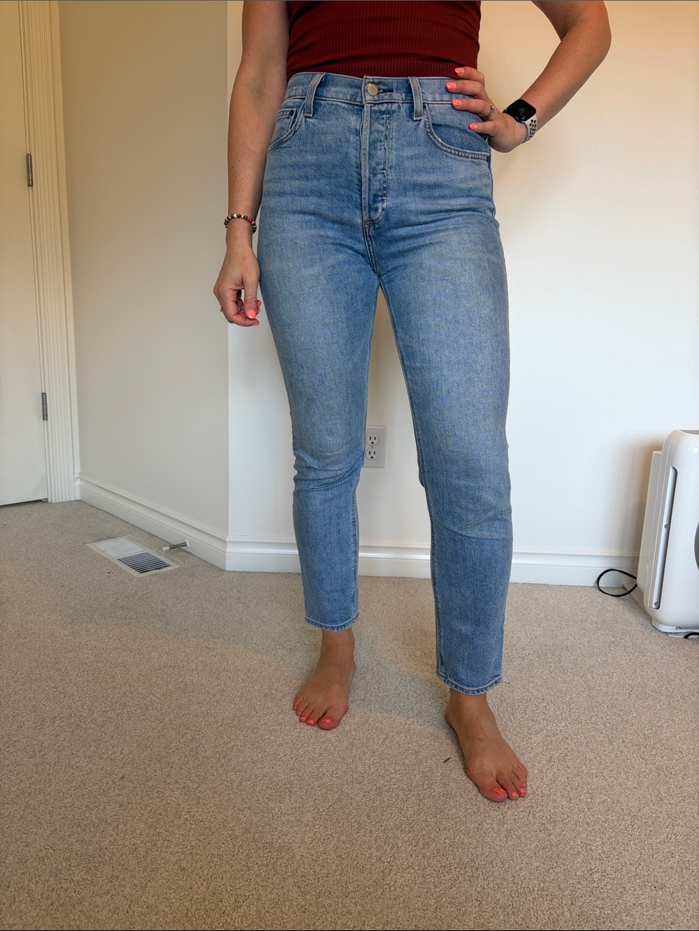 Denim Forum High-Rise Light Blue Slim Jeans